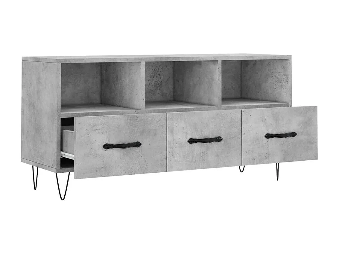 Juana Fernanda  Mueble de TV madera de ingeniería gris hormigón 102x36x50 cm