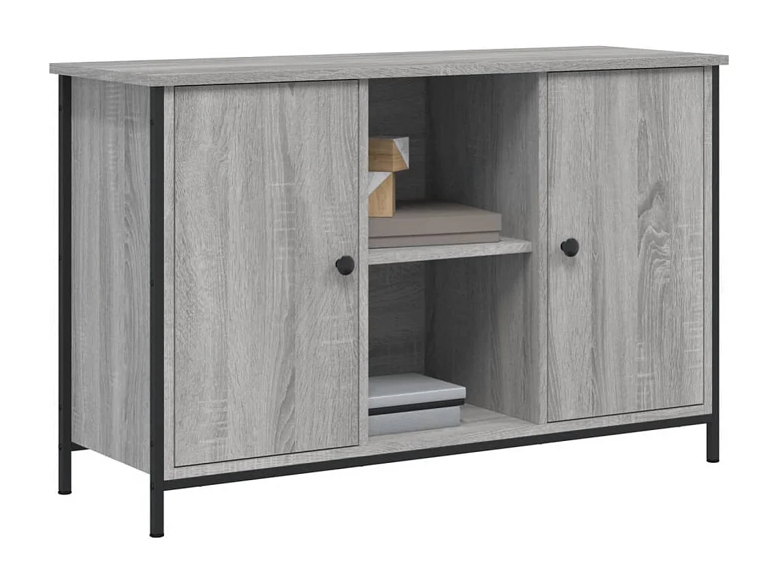 Jacques-Alain  Tv-meubel 100x35x65 cm bewerkt hout grijs sonoma eikenkleurig