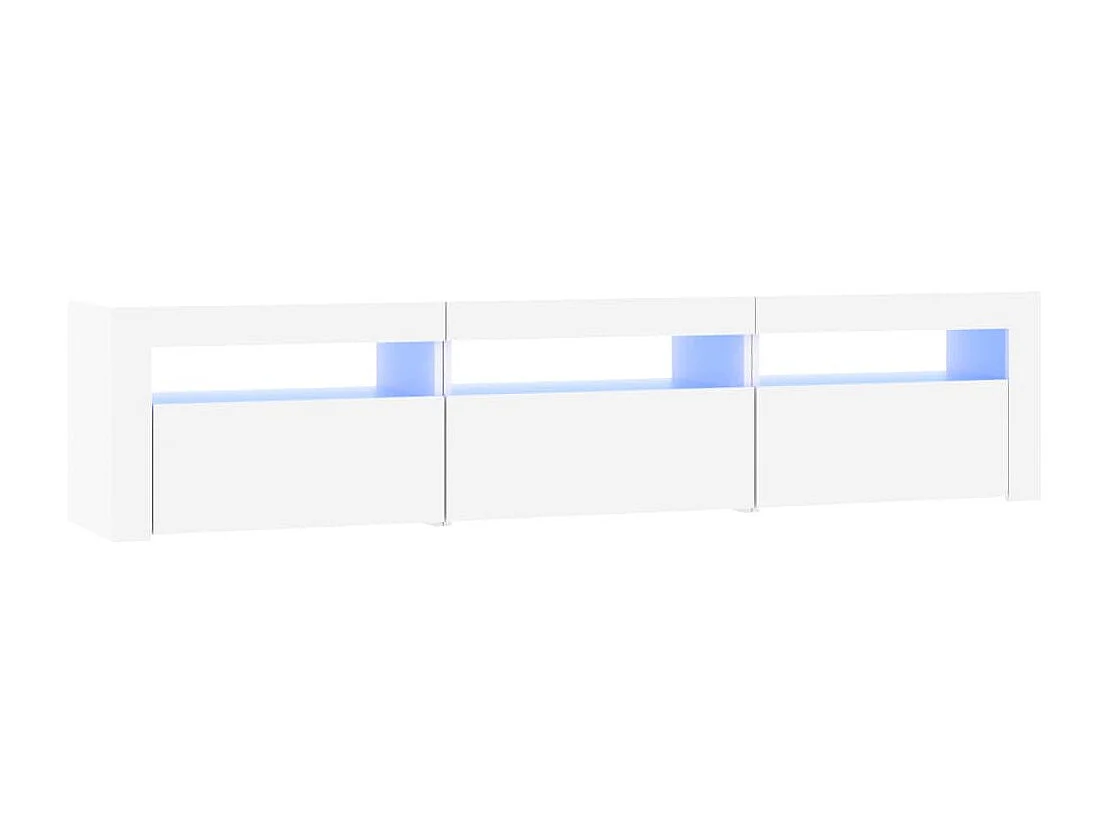 Vleteren  Meuble TV avec lumières LED Blanc 180x35x40 cm