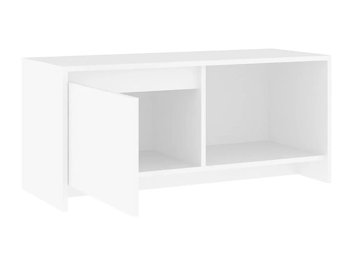 Bay Village  Meuble TV Blanc 90x35x40 cm Bois d'ingénierie