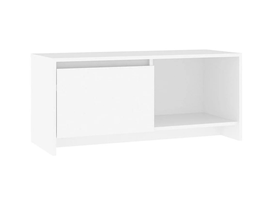 Bay Village  Mueble para TV de madera contrachapada blanco 90x35x40 cm