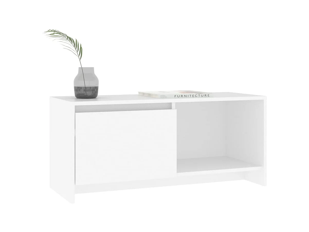 Bay Village  Mueble para TV de madera contrachapada blanco 90x35x40 cm