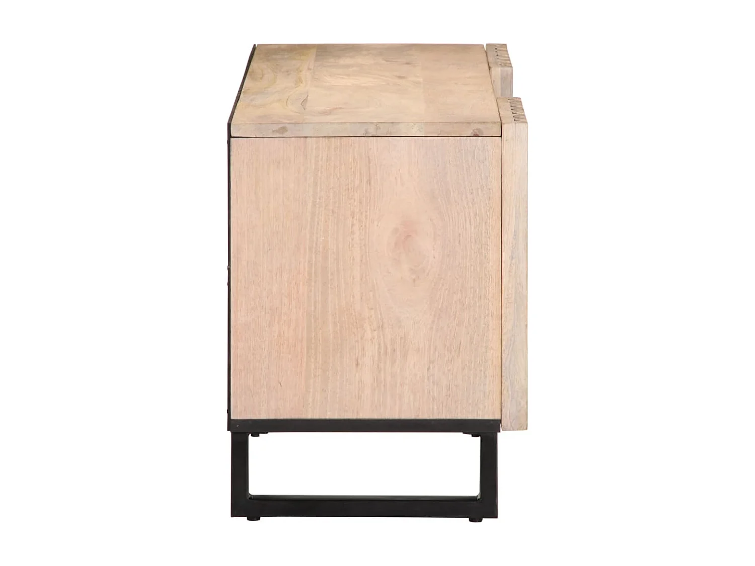 Lyric  Meuble TV blanc 105x34x46 cm bois massif de manguier