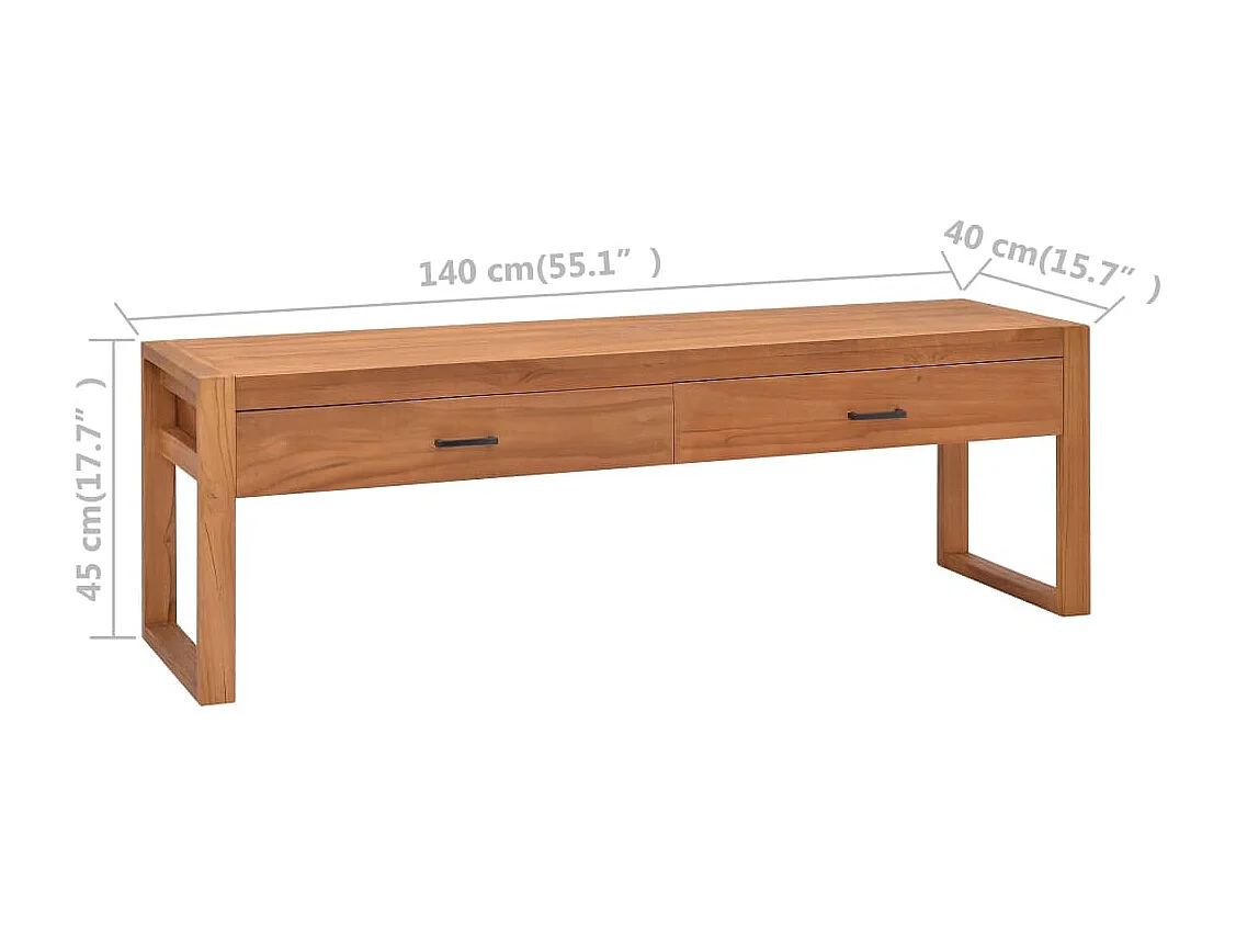 Cardington  Meuble TV 140x40x45 cm Bois de teck