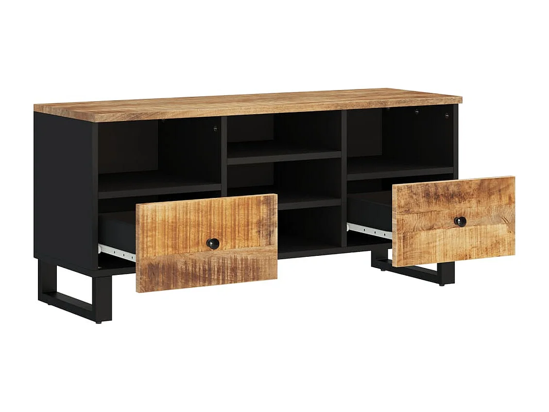 Bellport  Meuble TV 100x33x46 cm bois de manguier et d'ingénierie