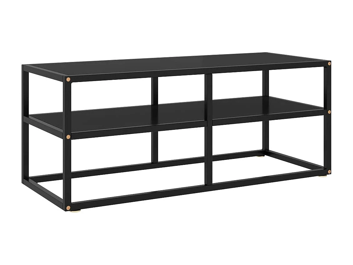 Iselin Marie  Meuble TV noir avec verre noir 100x40x40 cm