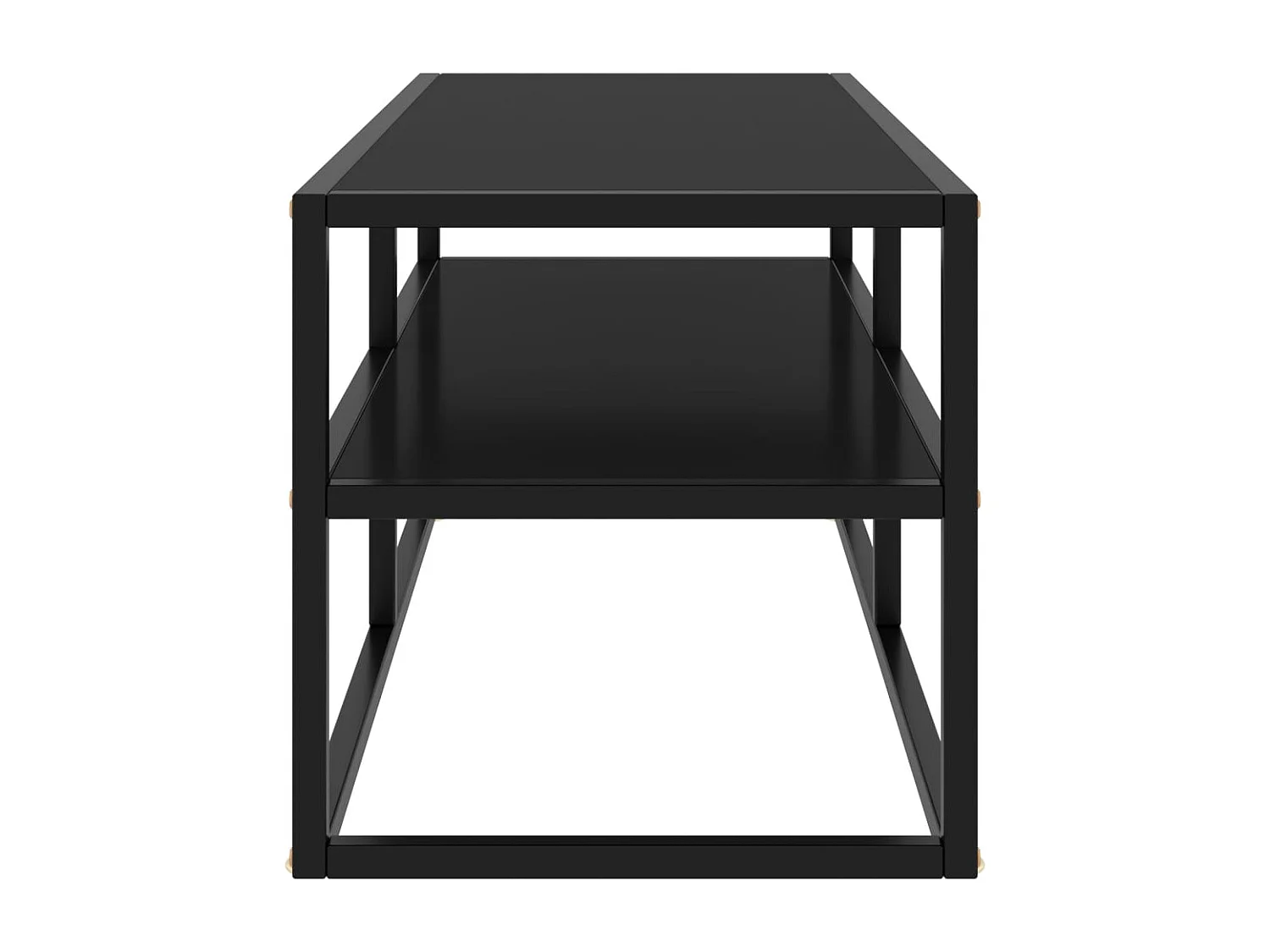 Iselin Marie  Meuble TV noir avec verre noir 100x40x40 cm