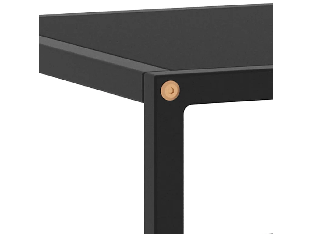 Iselin Marie  Meuble TV noir avec verre noir 100x40x40 cm