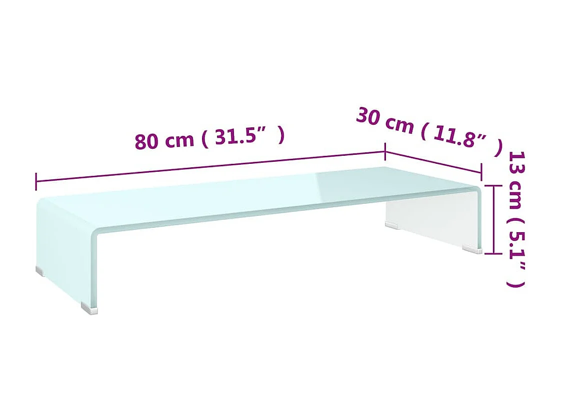 Fall River  Meuble TV/Support pour moniteur 80x30x13 cm verre vert
