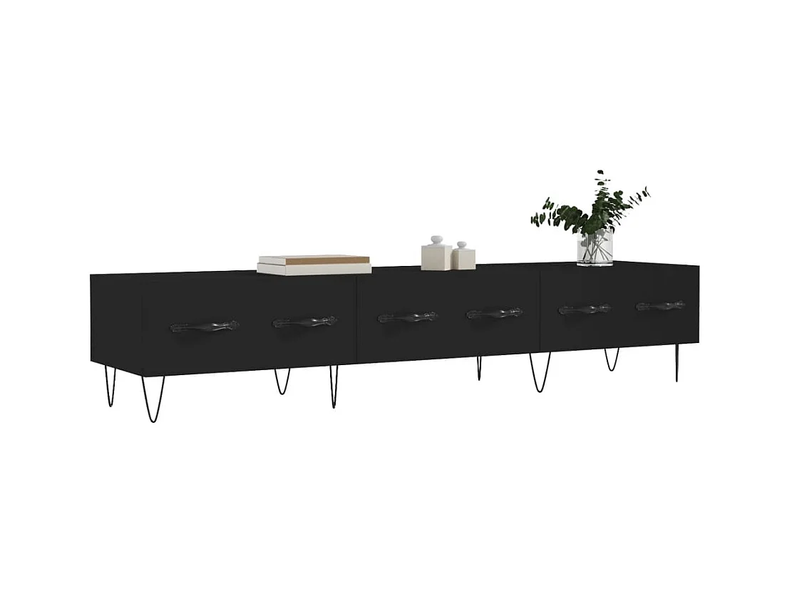 Eilve  Tv-meubel 150x36x30 cm bewerkt hout zwart