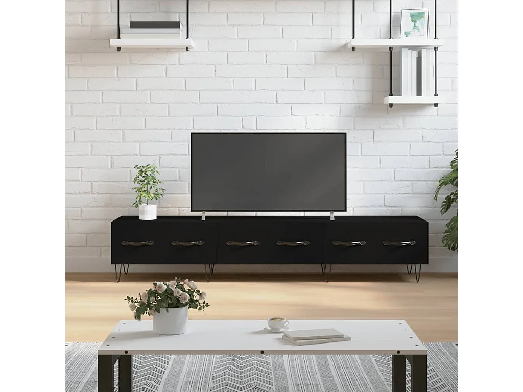 Eilve  Tv-meubel 150x36x30 cm bewerkt hout zwart