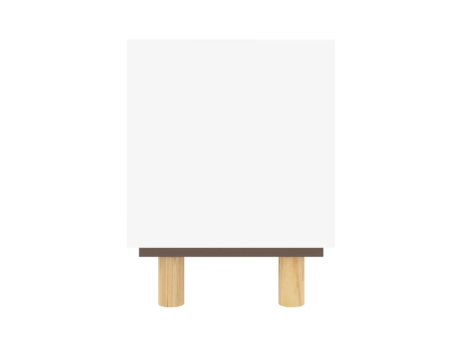 Claudia  Meuble TV Blanc 105x30x40cm Bois de pin massif et rotin l