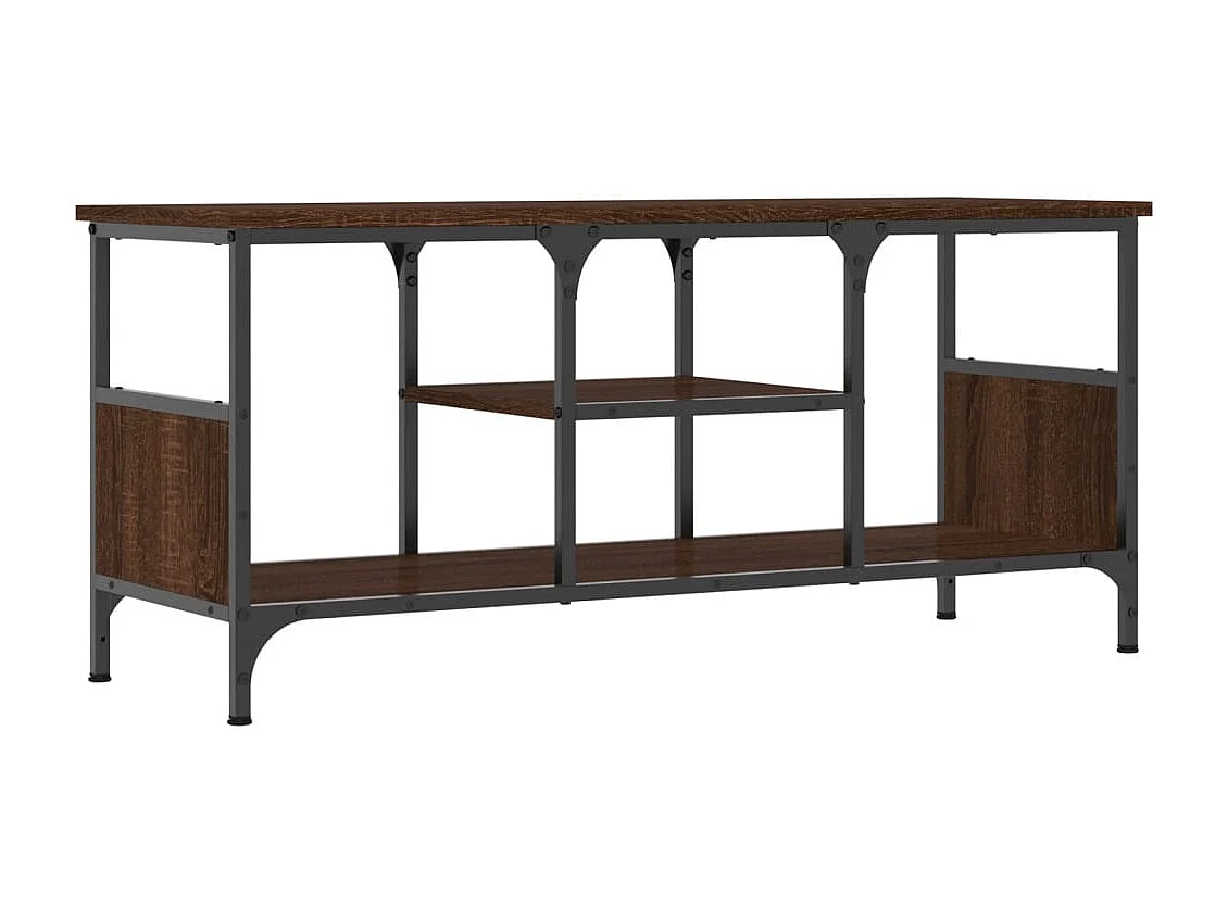 Numa  Meuble TV chêne marron 100x35x45 cm bois d'ingénierie et fer