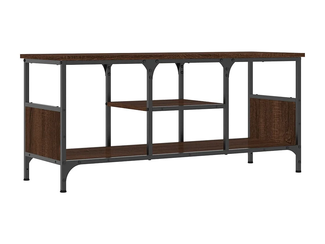 Numa  Tv-meubel 100x35x45 cm bewerkt hout en ijzer bruin eikenkleur