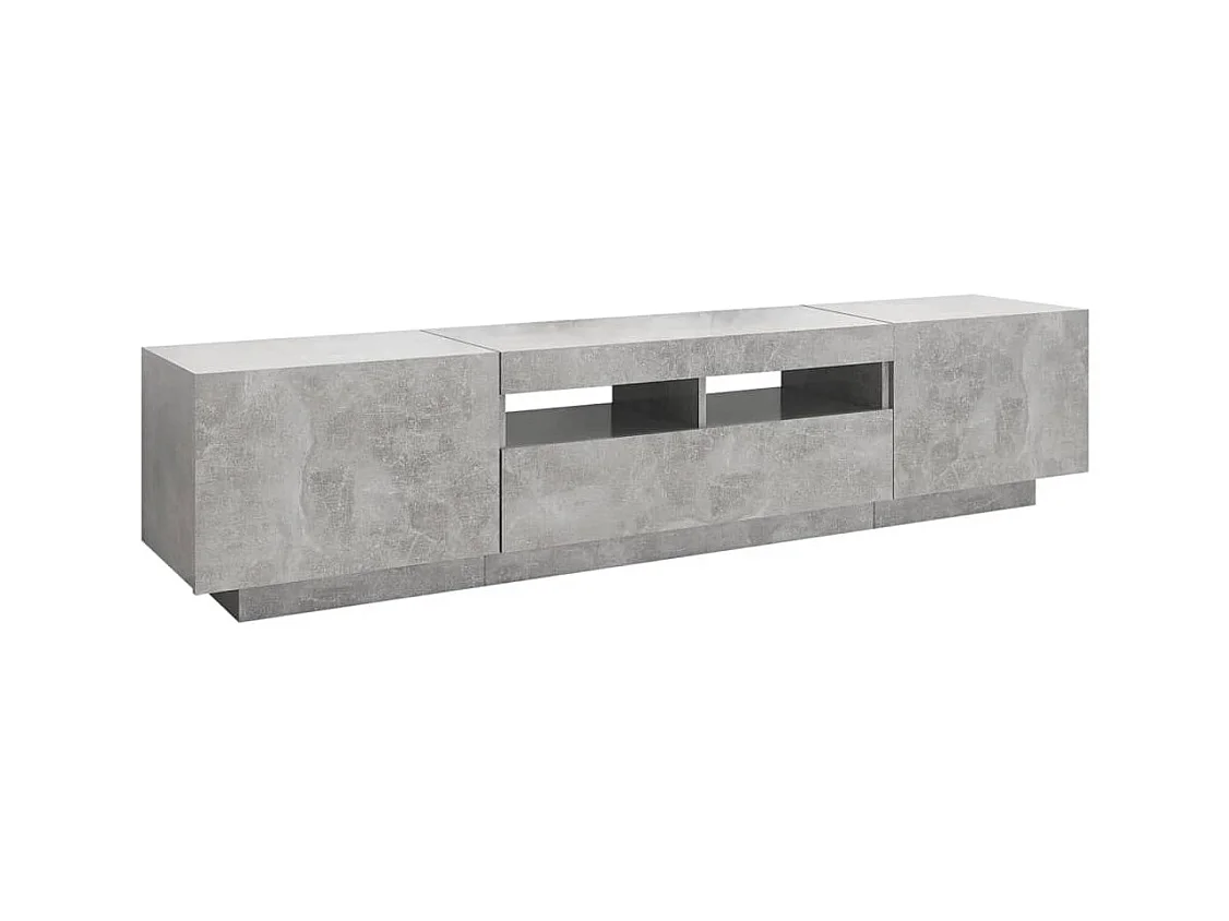 Wyandotte  Mueble para TV con luces LED gris hormigón 180x35x40 cm