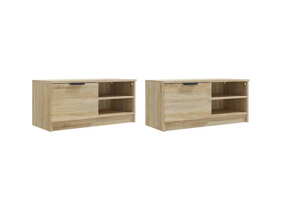 Bryvra  Meubles TV 2 pcs Chêne sonoma 80x35x36,5 cm Bois d'ingénierie