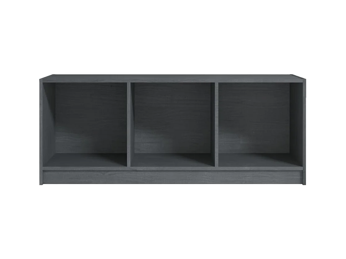 Qara  Meuble TV Gris 104x33x41 cm Bois de pin massif