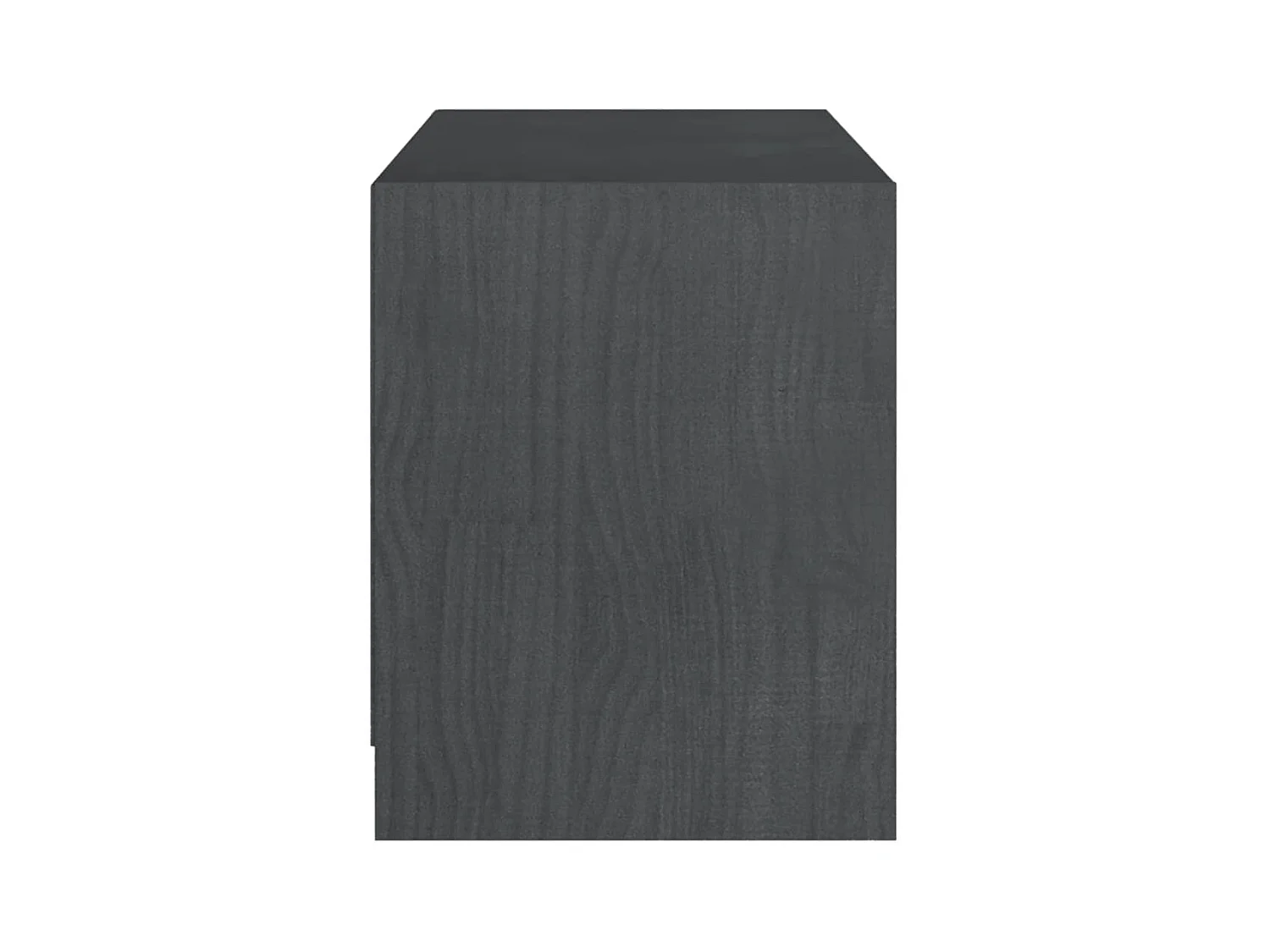 Qara  Meuble TV Gris 104x33x41 cm Bois de pin massif