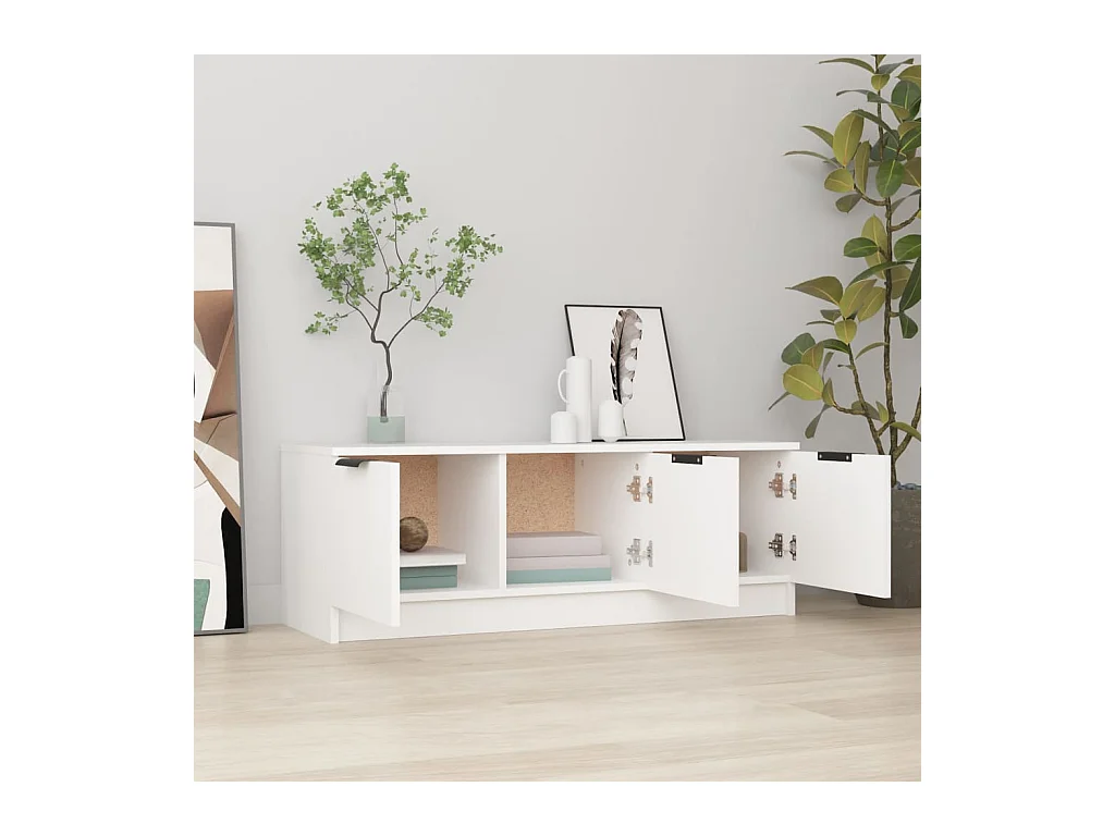 Yrnir  Tv-meubel 102x35x36,5 cm bewerkt hout wit