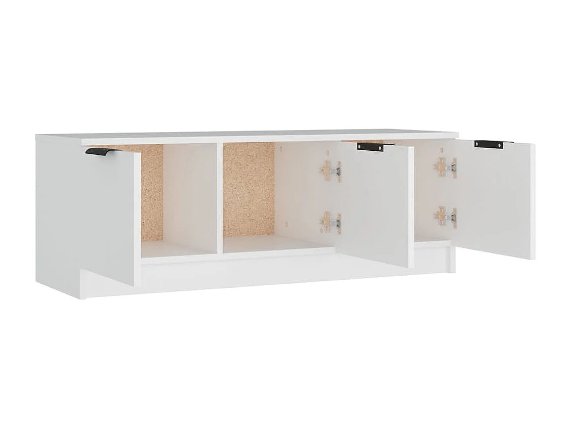 Yrnir  Meuble TV Blanc 102x35x36,5 cm Bois d'ingénierie