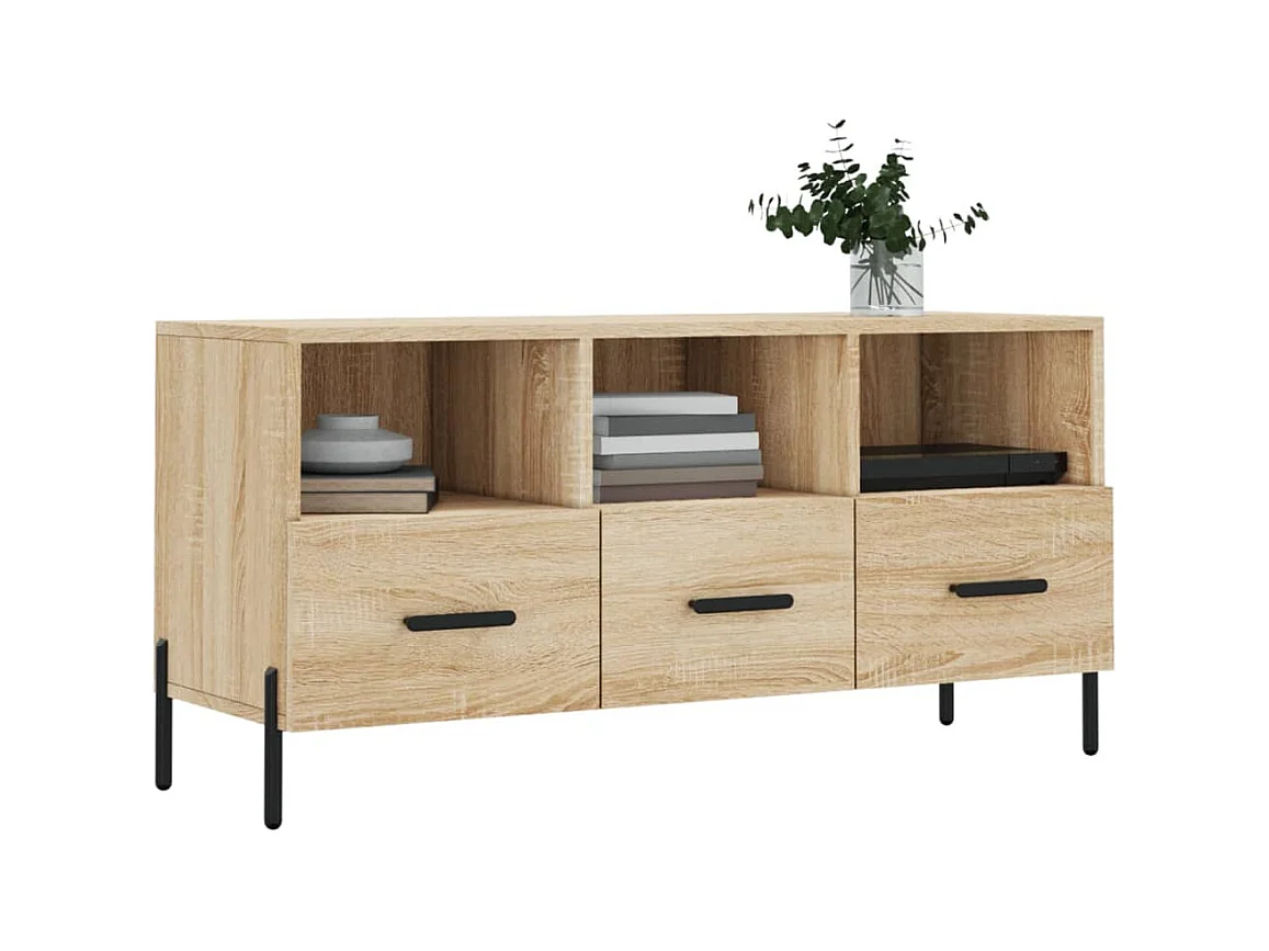 Abbeyfeale  Meuble TV chêne sonoma 102x36x50 cm bois d'ingénierie