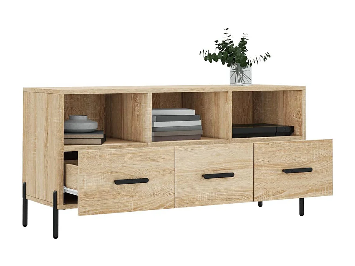 Abbeyfeale  Meuble TV chêne sonoma 102x36x50 cm bois d'ingénierie