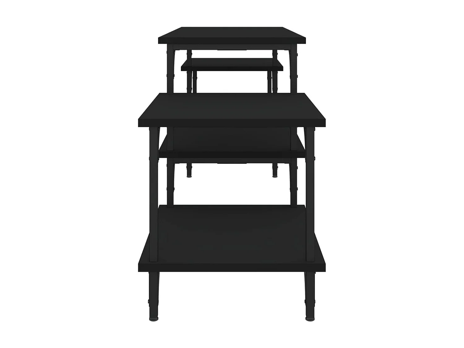 Rebecq  Meuble TV noir 157x35x52 cm bois d'ingénierie