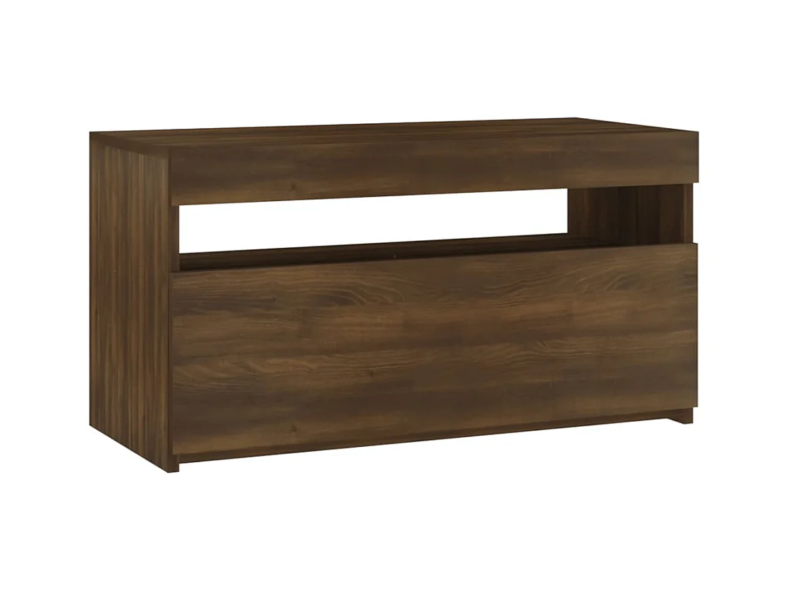 Ilion  Meuble TV avec lumières LED Chêne marron 75x35x40 cm