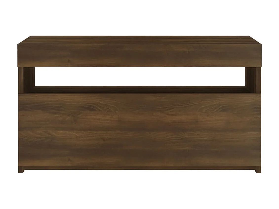 Ilion  Meuble TV avec lumières LED Chêne marron 75x35x40 cm