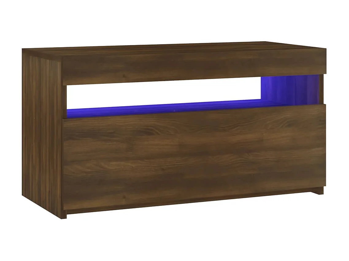 Ilion  Mueble de TV con luces LED roble marrón 75x35x40 cm