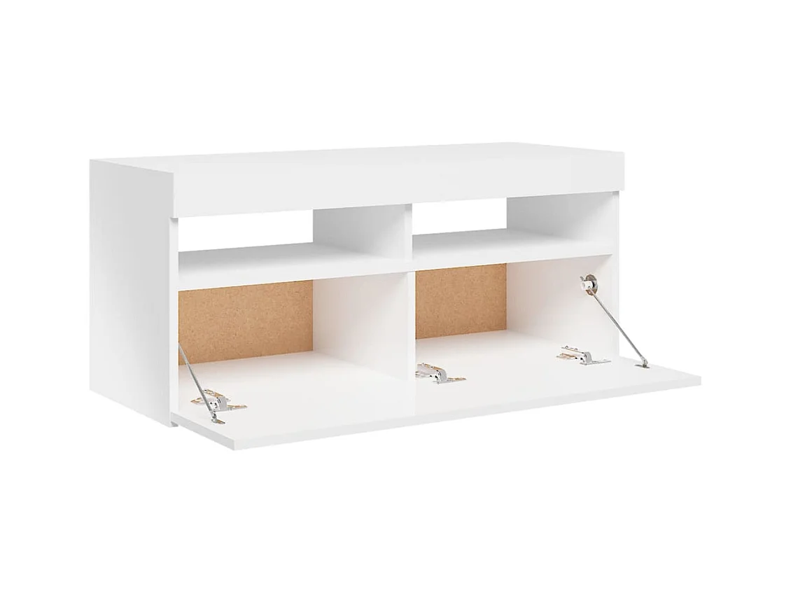 Ilion  Tv-meubel met LED-verlichting 90x35x40 cm hoogglans wit