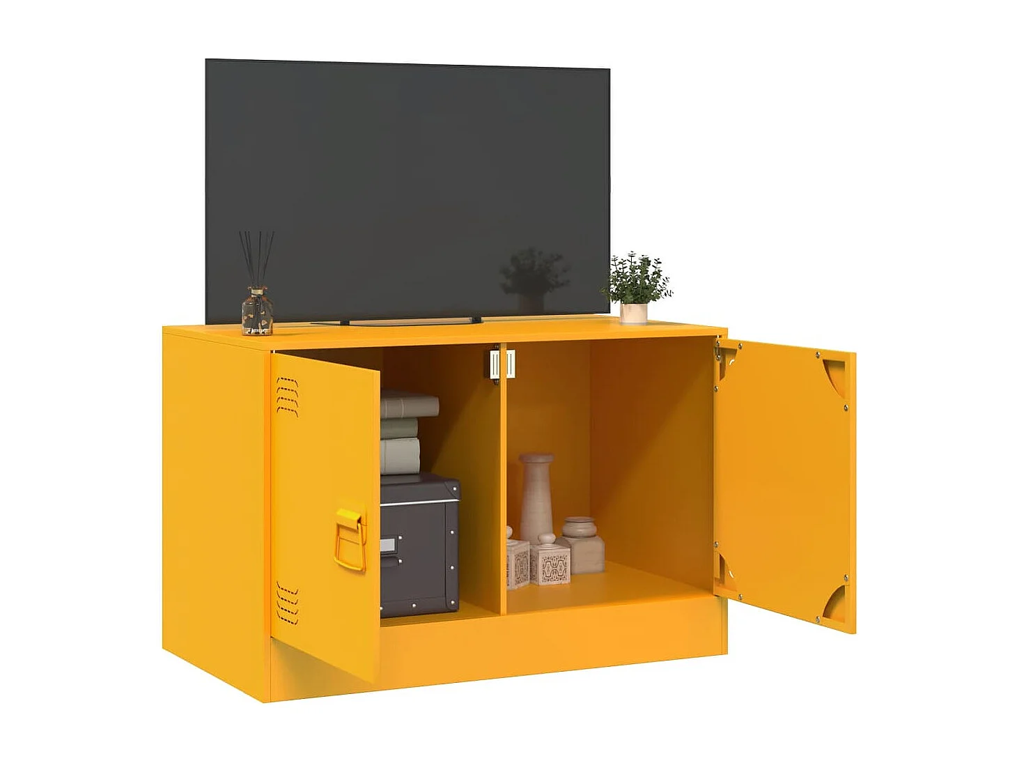 Castlerea  Meuble TV jaune moutarde 67x39x44 cm acier