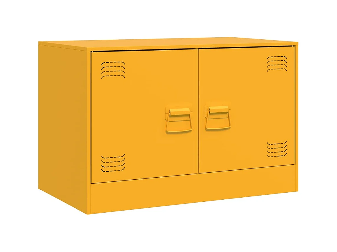 Castlerea  Mueble para TV de acero amarillo mostaza 67x39x44 cm