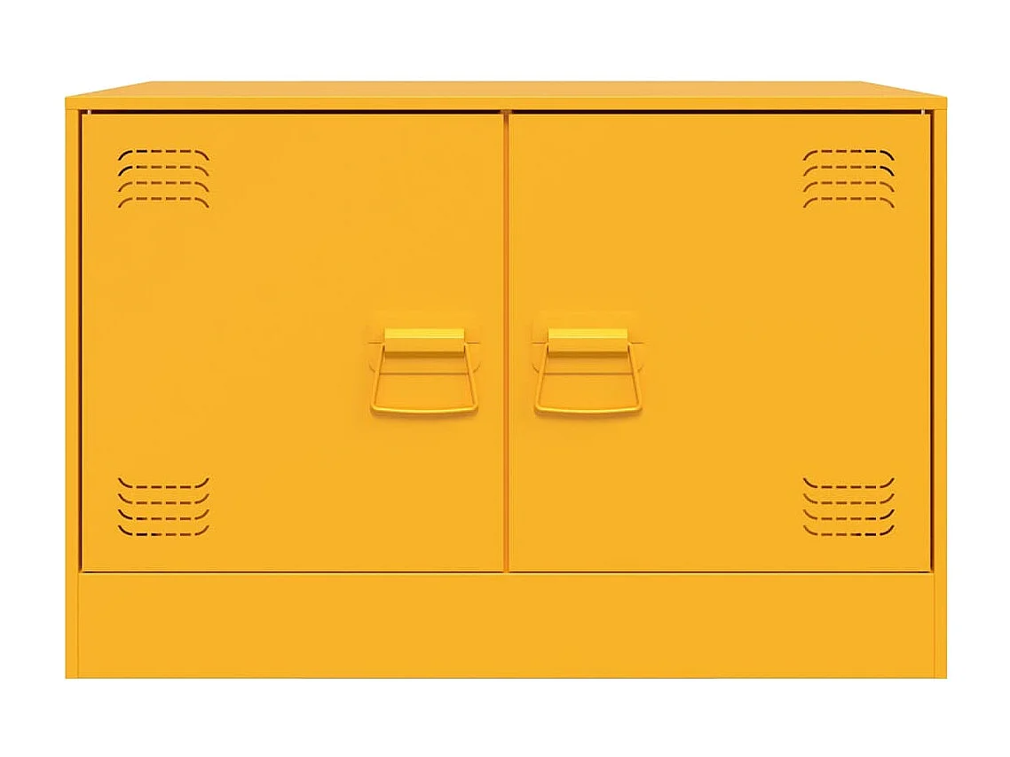 Castlerea  Mueble para TV de acero amarillo mostaza 67x39x44 cm
