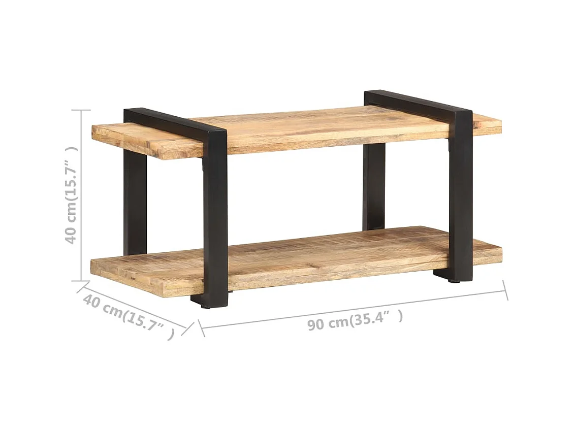 Gokce  Meuble TV 90x40x40 cm Bois de manguier brut