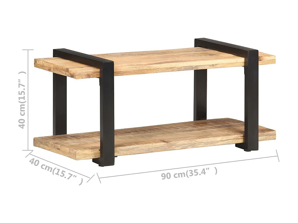 Gokce  Meuble TV 90x40x40 cm Bois de manguier brut