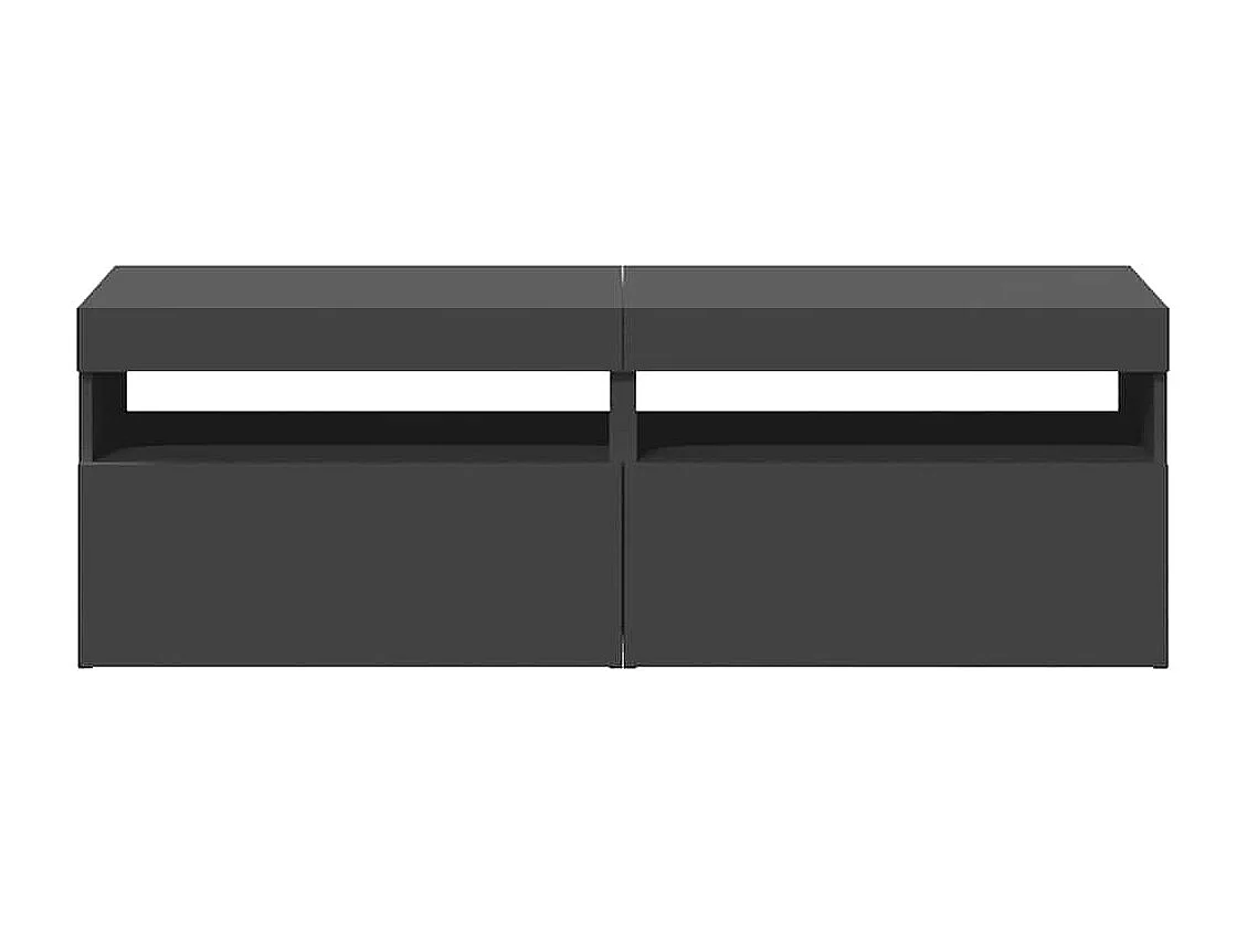 Ilion  Meubles TV avec lumières LED 2 pcs gris 60x35x40 cm