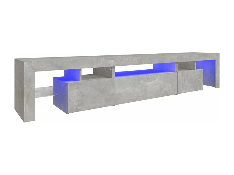 Tahlequah  Meuble TV avec lumières LED Gris béton 215x36,5x40 cm