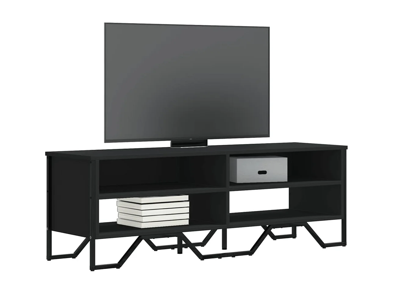Zylar  Meuble TV noir 122x34x41 cm bois d'ingénierie