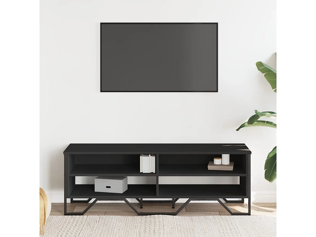 Zylar  Meuble TV noir 122x34x41 cm bois d'ingénierie