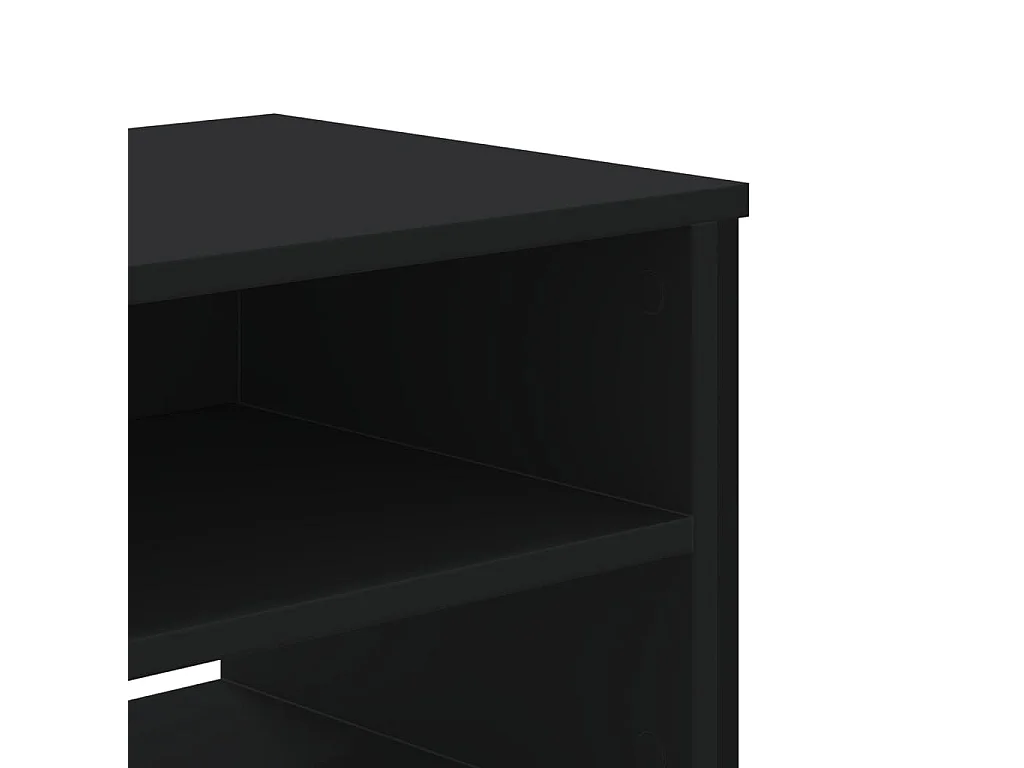 Zylar  Meuble TV noir 122x34x41 cm bois d'ingénierie