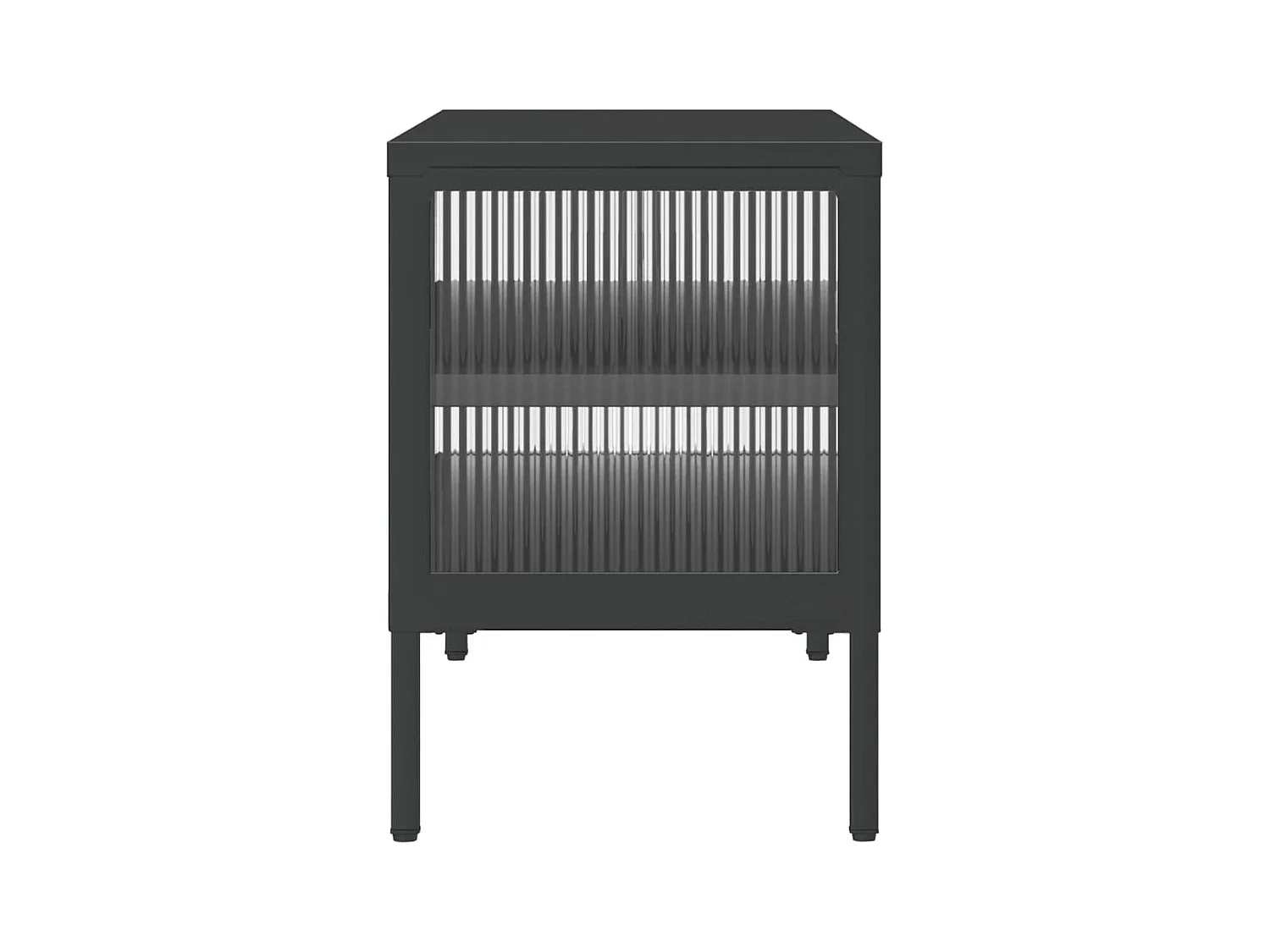 Garden Furniture -  Tv-meubel 105x35x50 cm glas en staal zwart