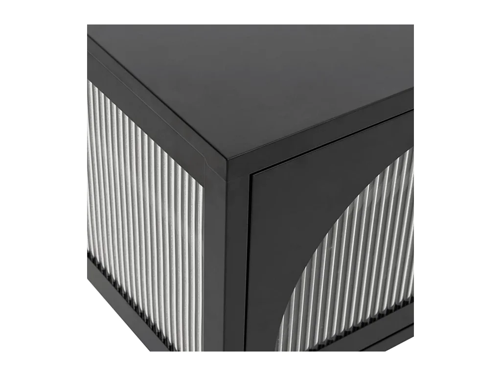 Garden Furniture -  Tv-meubel 105x35x50 cm glas en staal zwart