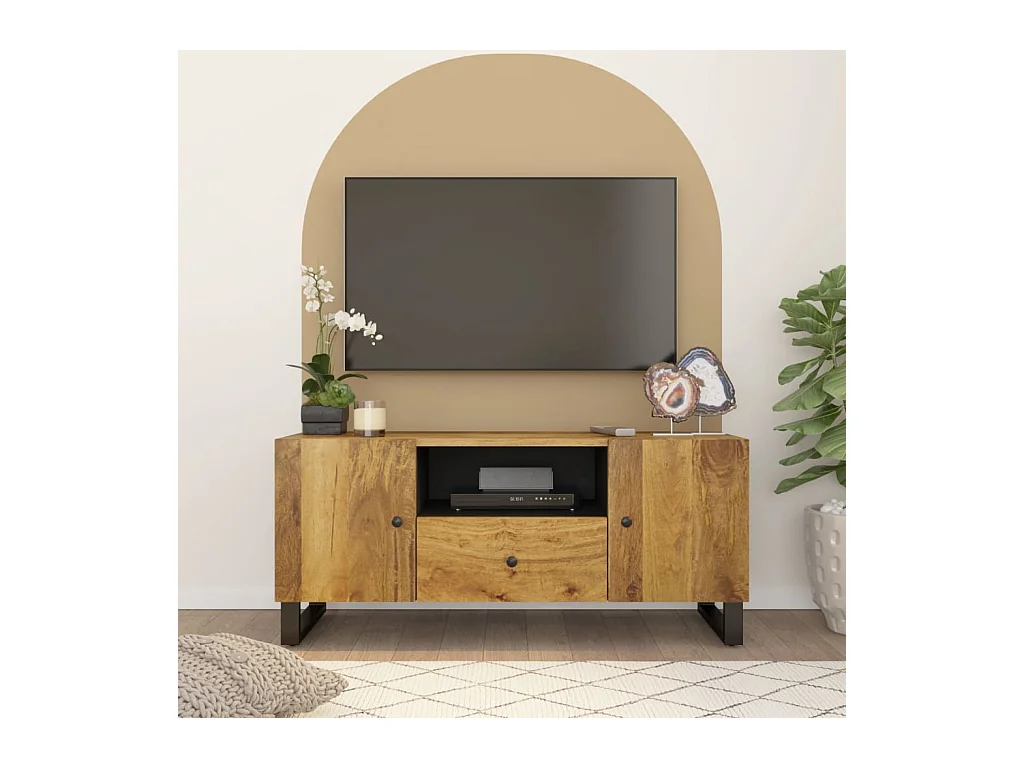 Invar  Meuble TV 105x33,5x46 cm bois de manguier et d'ingénierie