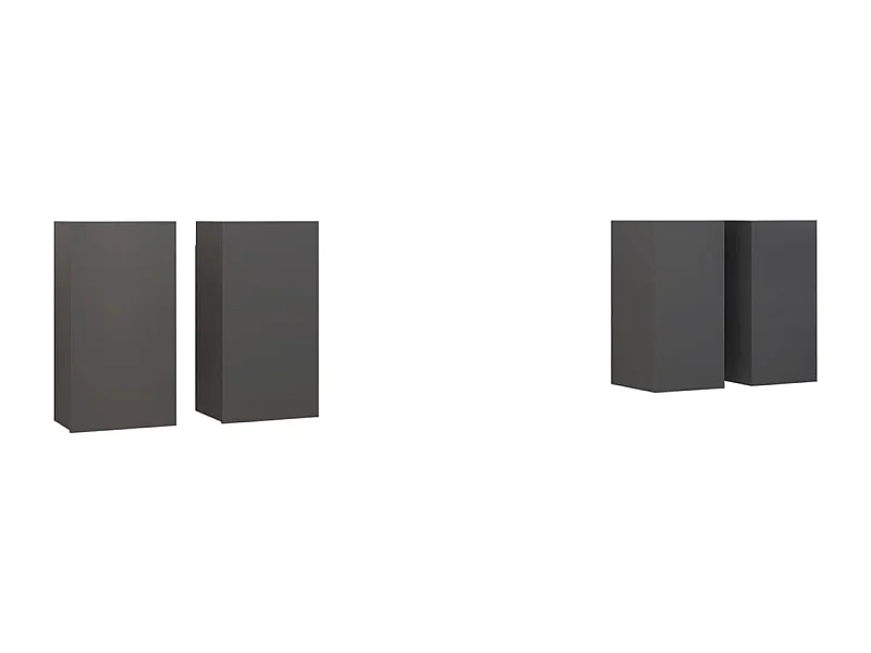 Lea  Meubles TV 4 pcs Gris 30,5x30x60 cm Bois d'ingénierie