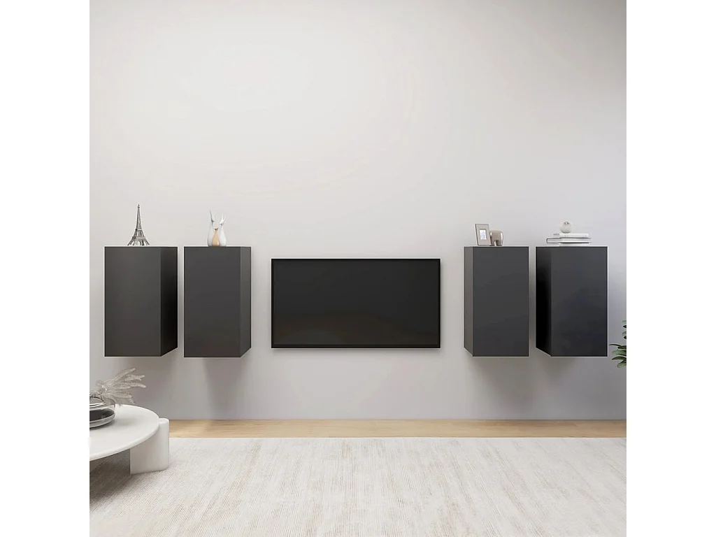 Lea  Meubles TV 4 pcs Gris 30,5x30x60 cm Bois d'ingénierie