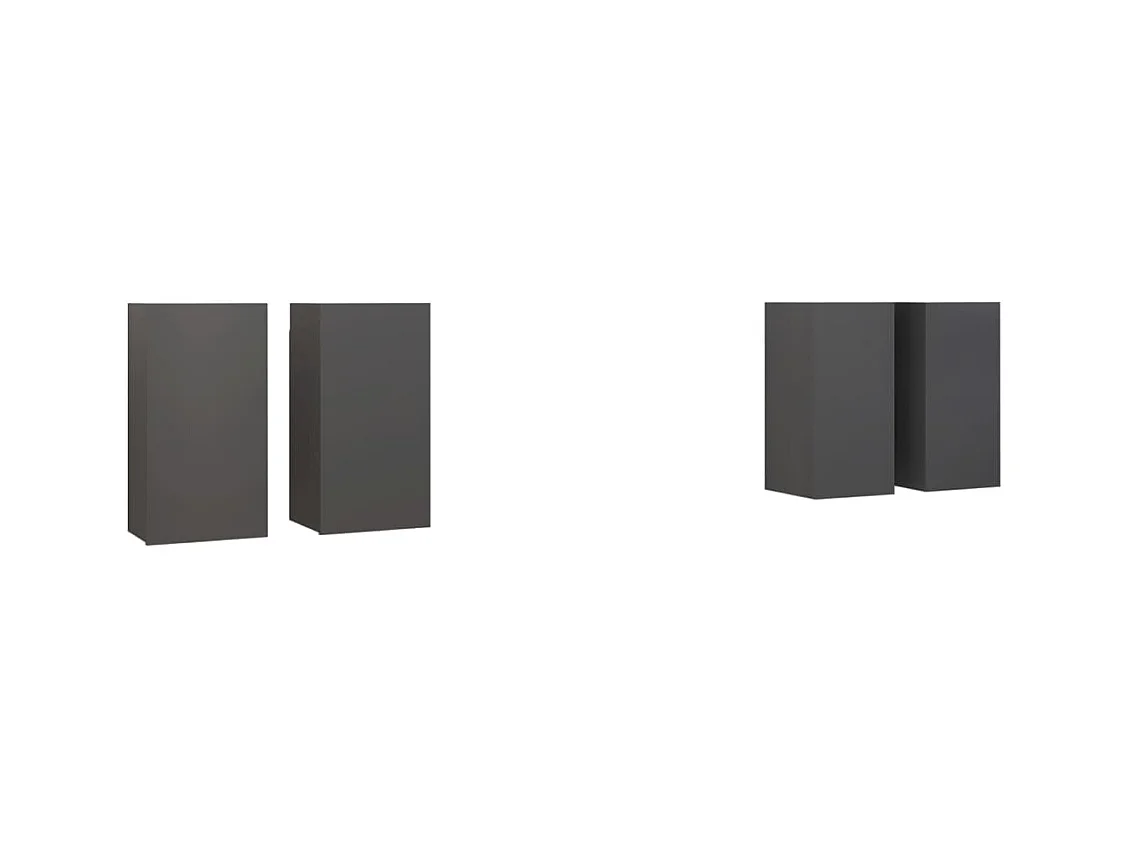 Lea  Meubles TV 4 pcs Gris 30,5x30x60 cm Bois d'ingénierie