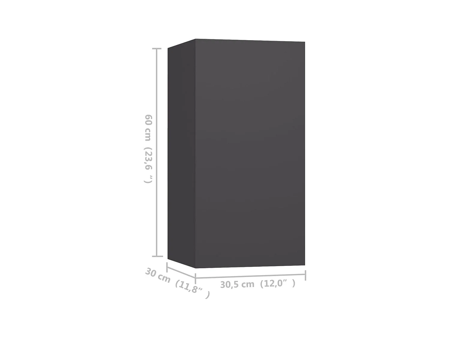 Lea  Meubles TV 4 pcs Gris 30,5x30x60 cm Bois d'ingénierie
