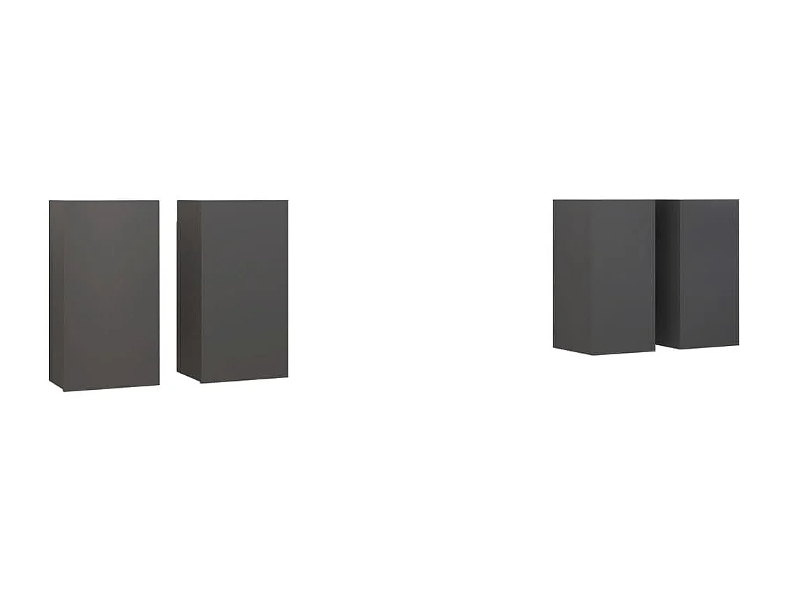 Lea  Meubles TV 4 pcs Gris 30,5x30x60 cm Bois d'ingénierie