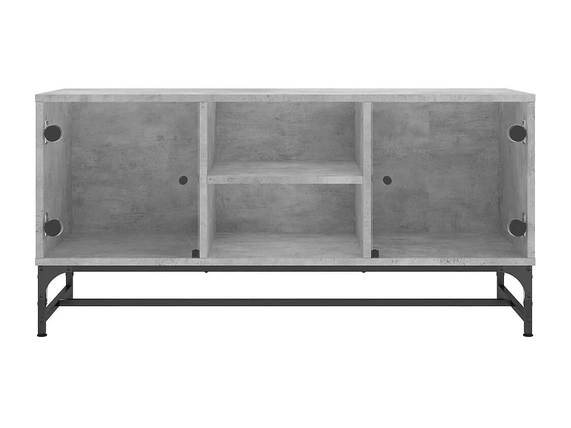 Nurmes  Mueble de TV con puertas de vidrio gris hormigón 102x37x50 cm
